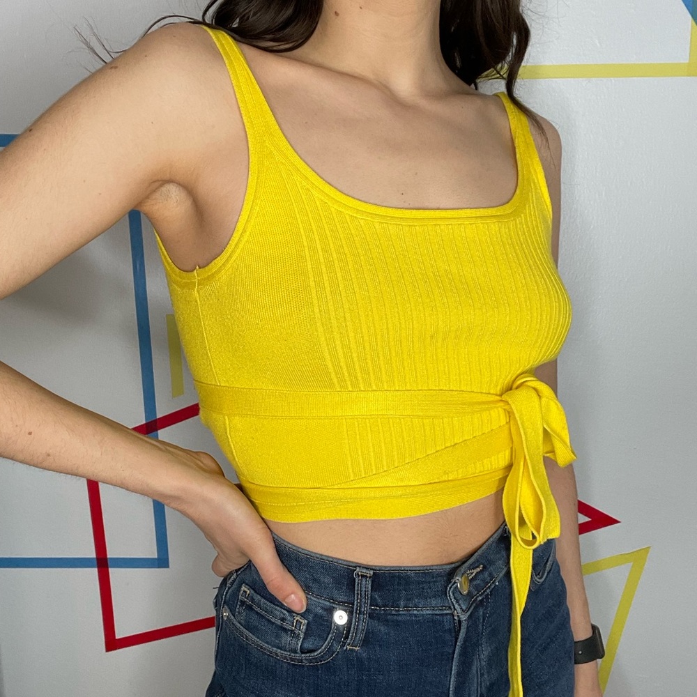 Yellow Wrap Top